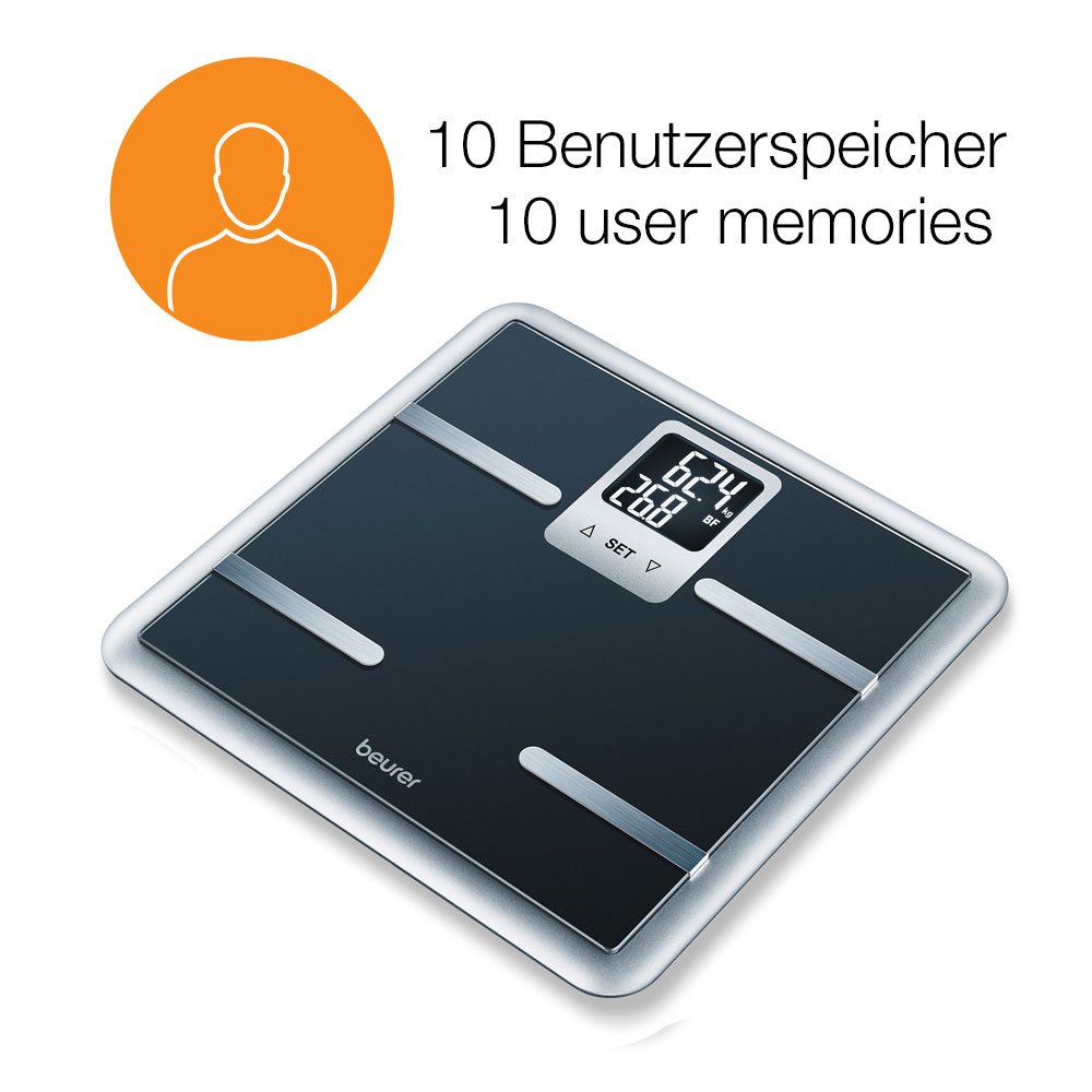 Beurer BG40BLK Diagnostic Bathroom Scales, 2.3 cm x 33 cm, Black - Image 3