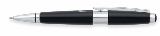 Cross Edge Refillable Retractable Plastic Gel Ink Rollerball Pen with Chrome Appointments, Medium Ballpoint, includes Premium Gift Box and Black Cartridge, 1 Pack, Jet Black - Image 3