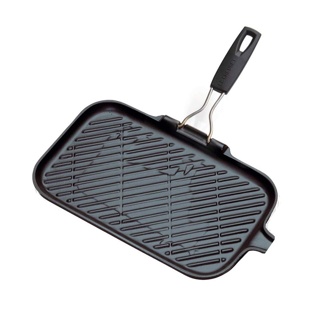 LE CREUSET Enamelled Cast Iron Large Rectangular Grill Pan, with Folding Handle