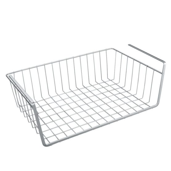 Metaltex Kanguro Cupboard Organiser, Under Shelf Storage Basket with Polytherm Coating for Long Term Use, Silver, Size: 40 cm, Multicolor - Image 2