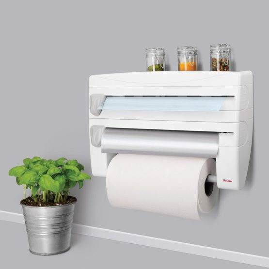 Metaltex 254410 Roll-n-Roll 4-In-1 Kitchen Roll Holder Dispenser, White , 39 x 10 x 25 cm. - Image 3
