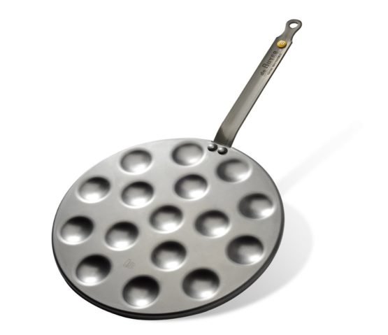 DE BUYER Dutch Fritters Pan 12 Piece, 27 cm, Steel, Silver, 54 x 27 x 2.21 cm