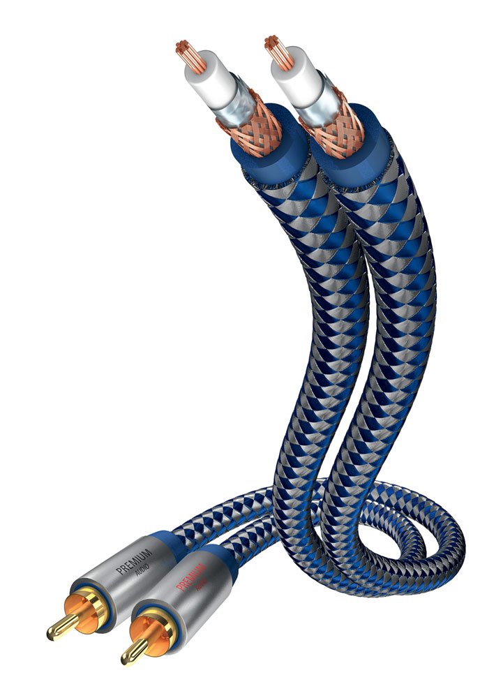 In-akustik Premium II Stereo Audio Cable 0.75 m, Blau/Silber, 1.5 m