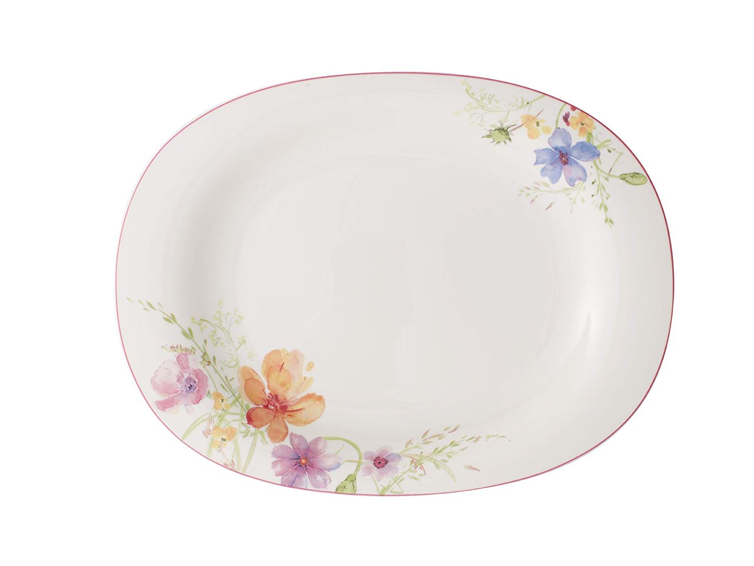 Villeroy & Boch Mariefleur Basic Serving Platter, 34 cm, Premium Porcelain, White/Multicoloured