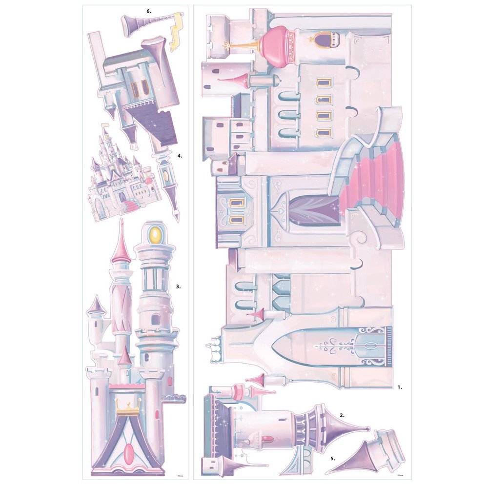 RoomMates Disney Princess Castle Wall Stickers, Pink and Blue, 46 cm L X 13 cm W - Image 4