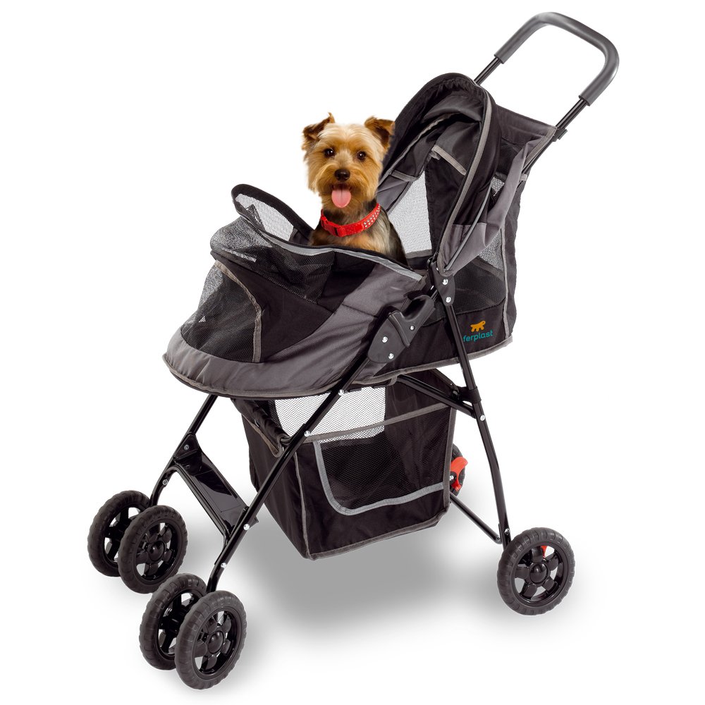 Ferplast Stroller for small dogs GLOBETROTTER Folding stroller for small, 1 Unité (Lot de 1), Black - Image 2