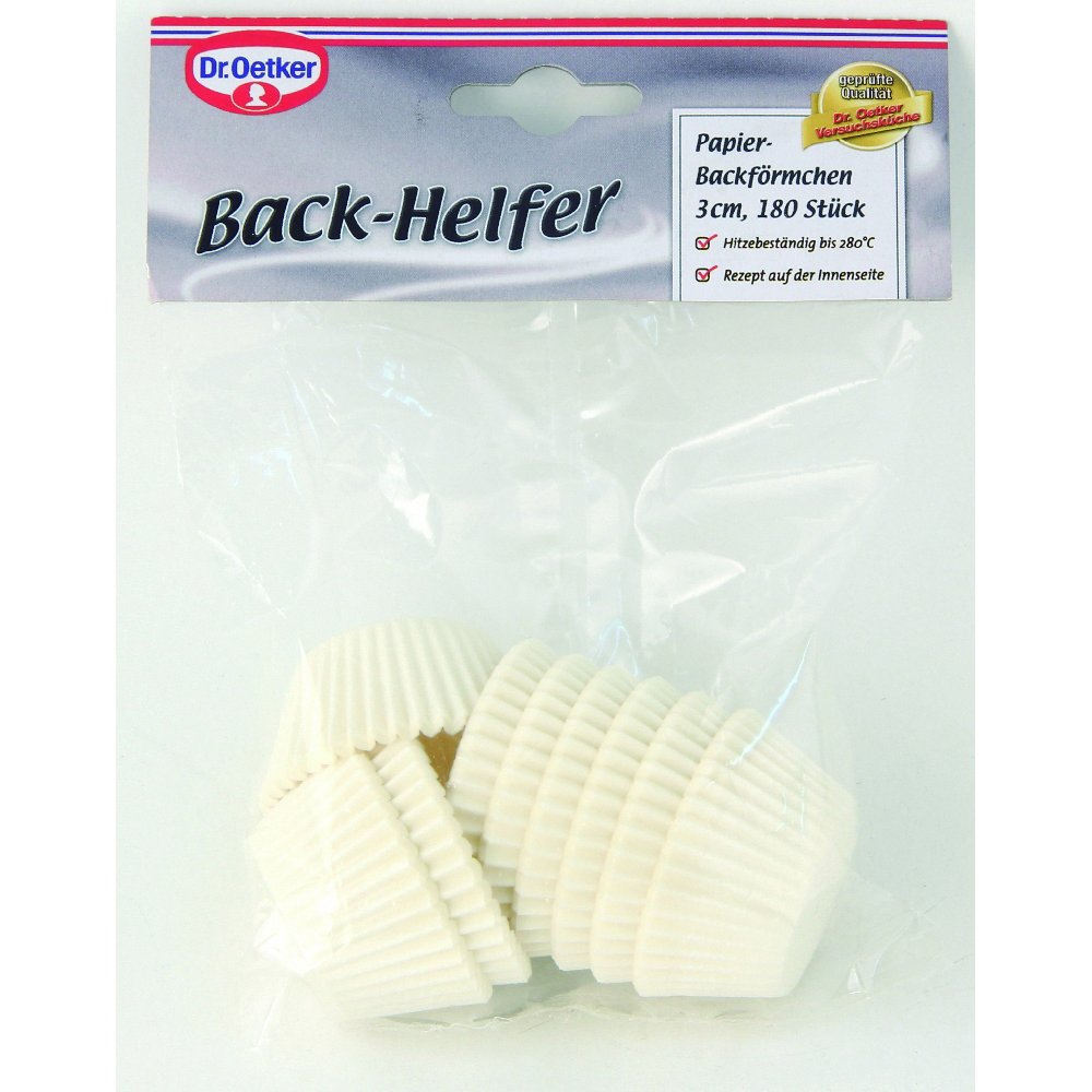 Dr.Oetker Paper-Baking Form, Fabric, White, 3 cm Diameter, Set of 180, 3 x 3 x 2 cm - Image 2