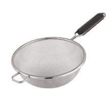 Paderno World Cuisine 5-1/2-Inch Round Stainless-steel Strainer with ABS Handle, Silver, 5 1/2in