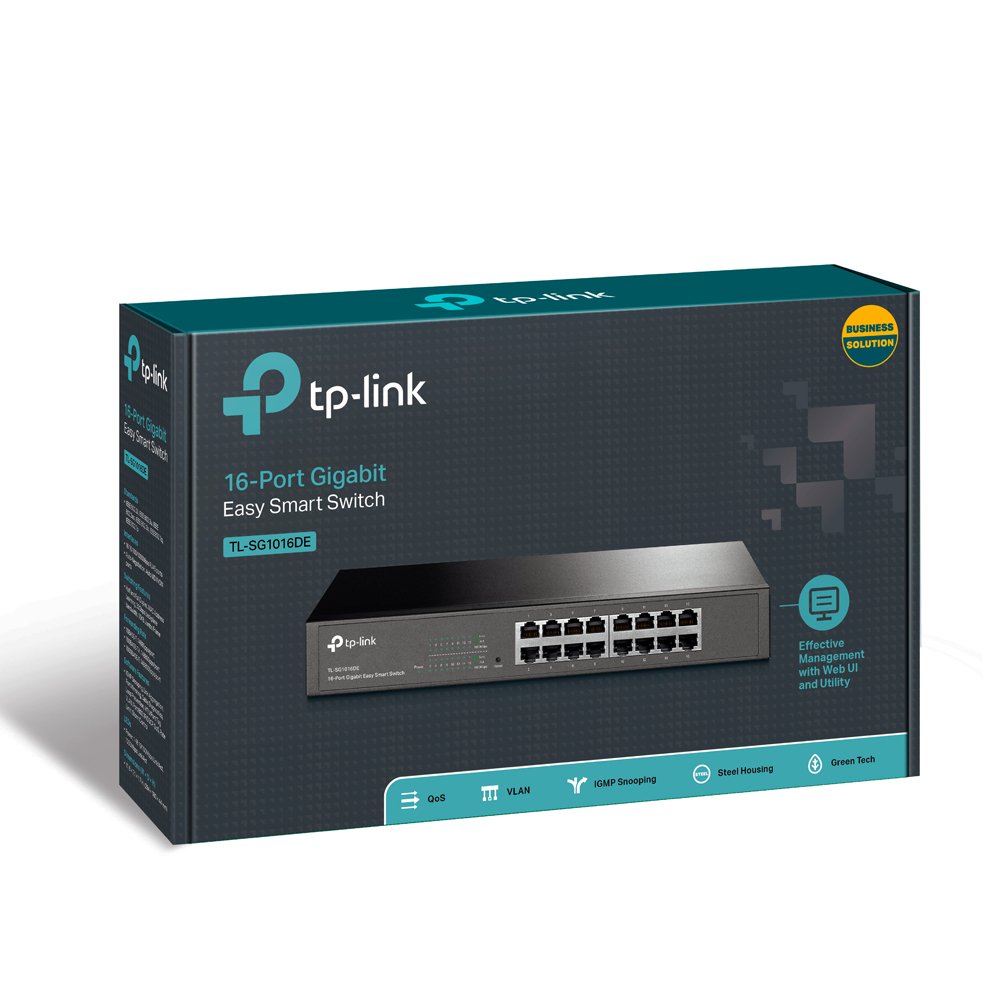 TP-Link 16-Port Desktop Gigabit Easy-Smart Ethernet Switch, Steel Case, 13-inch Rack-Mount(TL-SG1016DE) - Image 4