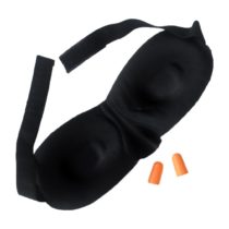 Korbond Contoured Eye Mask and Ear Plugs Set Packing Organiser, 18 cm, Black