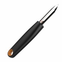 Fiskars Fixed Blade Peeler, Length: 18 cm, Steel/Synthetic Material, Functional Form, Black/Orange, 1014418