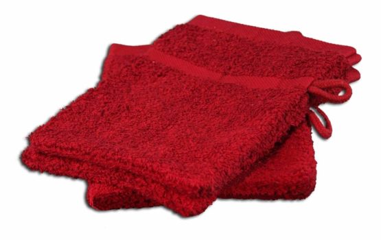 Gözze Sylt 7881-75-A1 Flannel Mitts (Set of 4) - 16 x 21 cm, bordeaux, 16 x 21 cm - Image 2