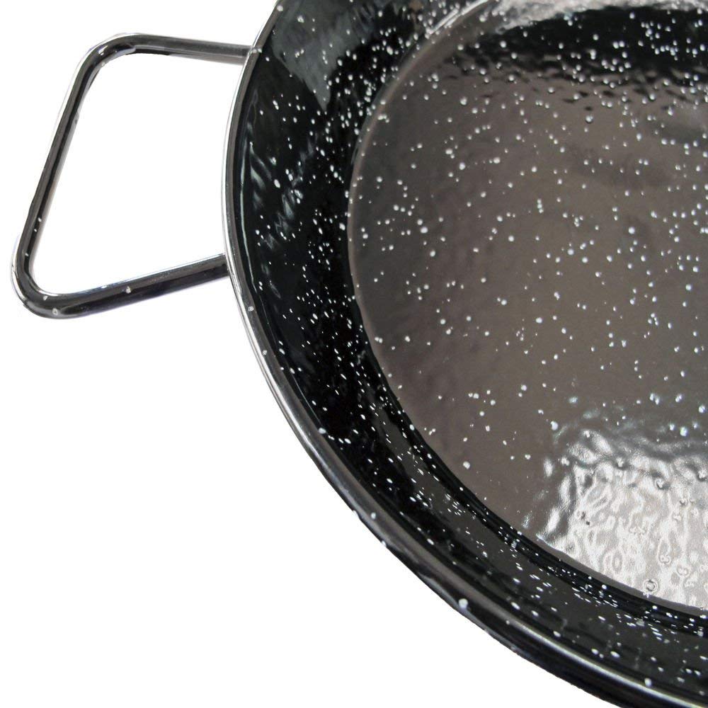 La Ideal 20232 Enamelled Steel Paella Pan, 32 cm, Black, 30 x 32 x 30 cm - Image 3