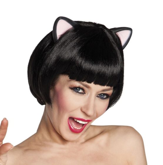 Boland 10107219 Cat Wig with Latex Ears, Black, One Size