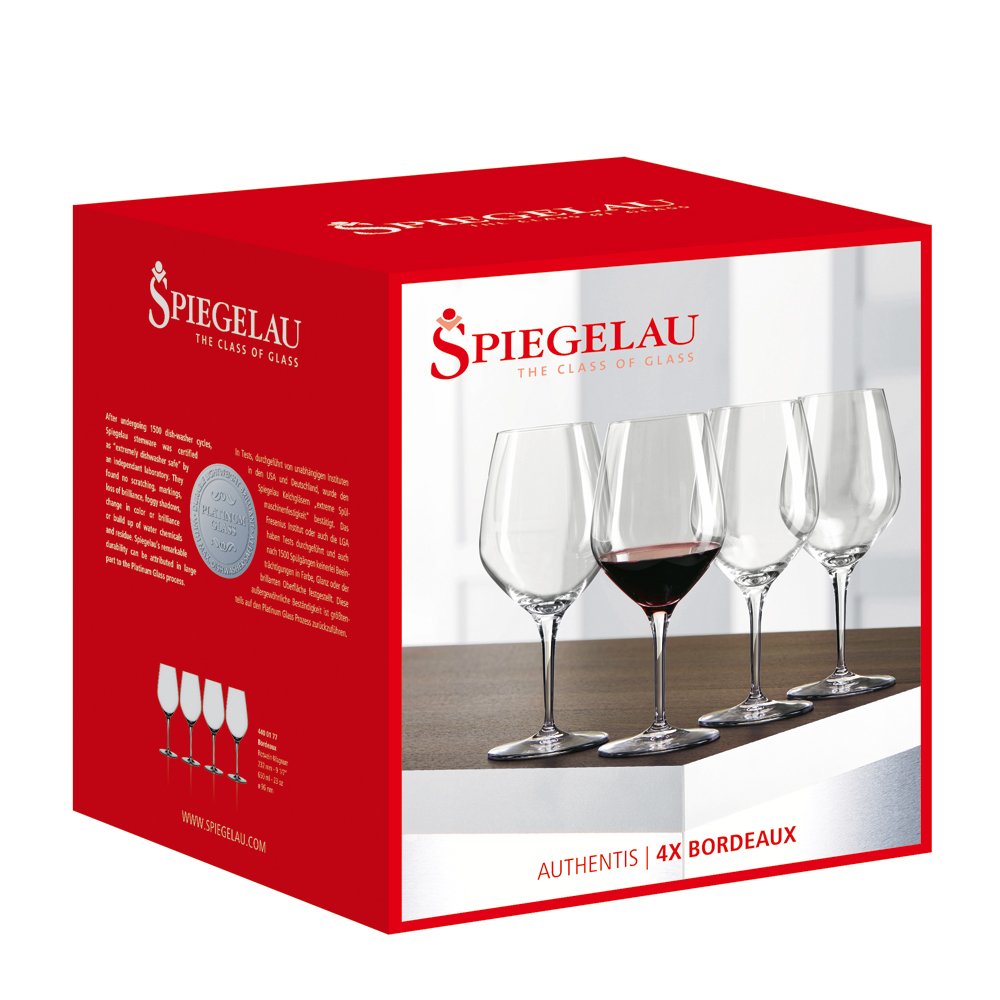 Spiegelau Bordeaux Glasses, Set of 4, Crystal, 650 ml, Authentis, 4400177, Transparent, 4 Count (Pack of 1) - Image 4
