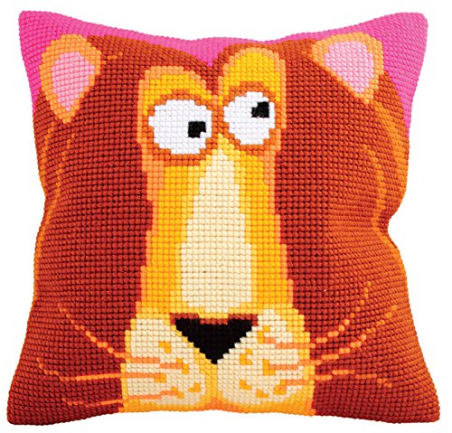 Collection D'Art Cross Stitch Cushion Kit: King Leon, Gold, 40 x 40cm