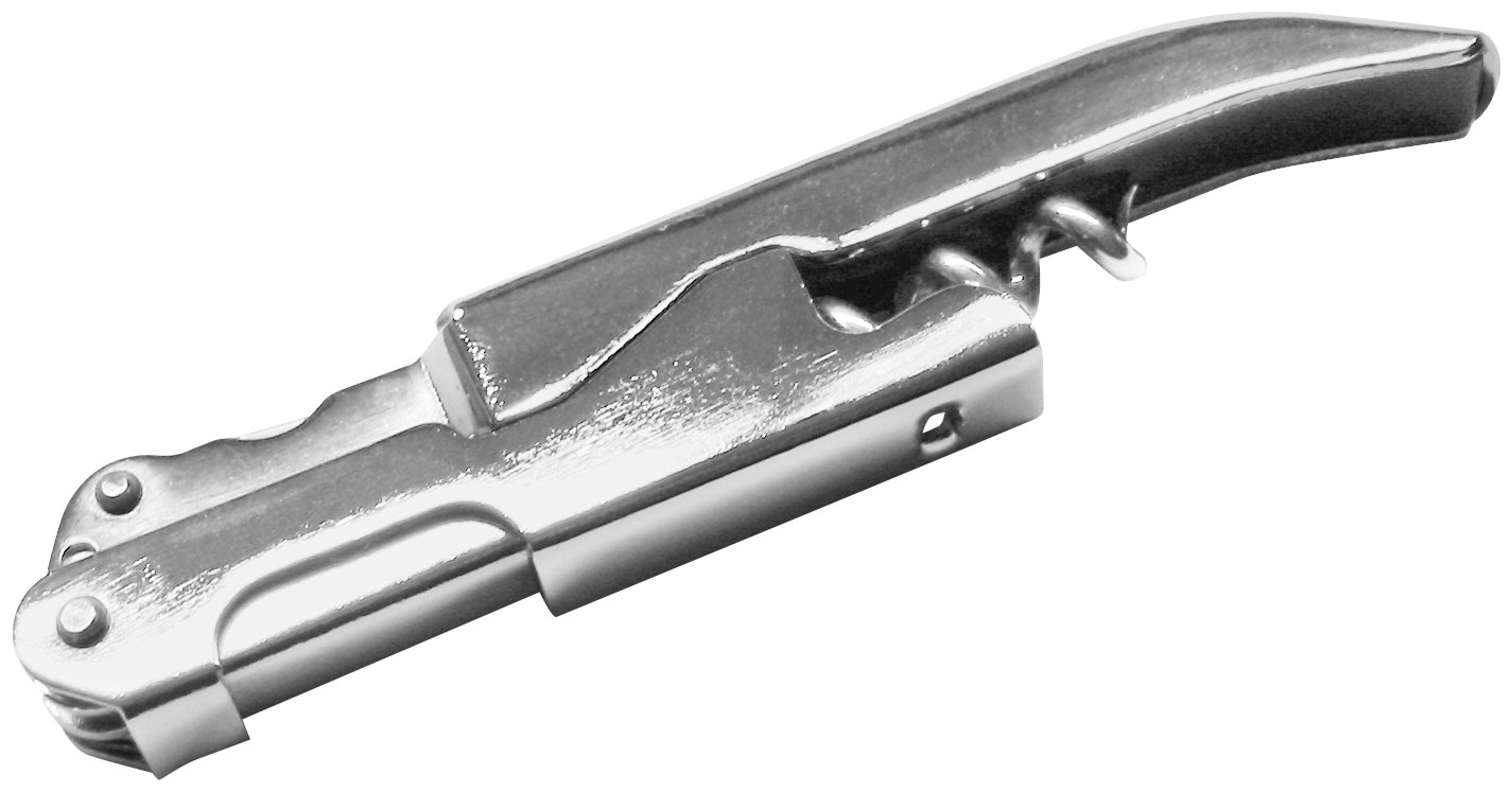 Fackelmann Waiter'S Corkscrew Doublepull of Stainless Steel, Silver, 5-Inch, 12 x 11.7 x 1.5 cm