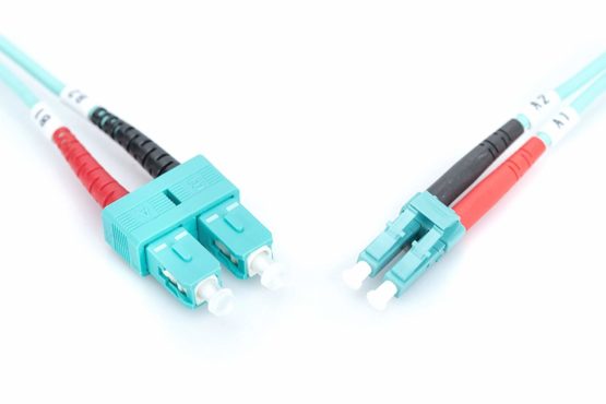 Digitus FO patch cable OM3-5 m LC to SC fiber optic cable - LSZH - Duplex Multimode 50/125µ - 10 GBit/s - Turquoise - Image 4