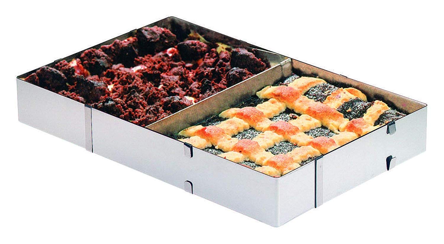 Westmark Baking Frame, For Cake, Pizza And More, With Divider, Length And Width Adjustable, Stainless Steel