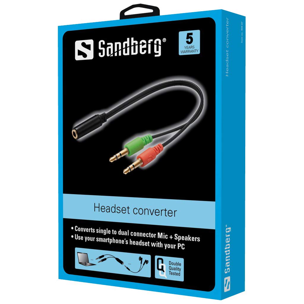 Sandberg Mobile to PC Headset Converter, Black - Image 2