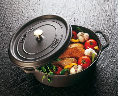 STAUB 1101125 Cast Iron Oval Mini Cocotte 11 cm Black - Image 4