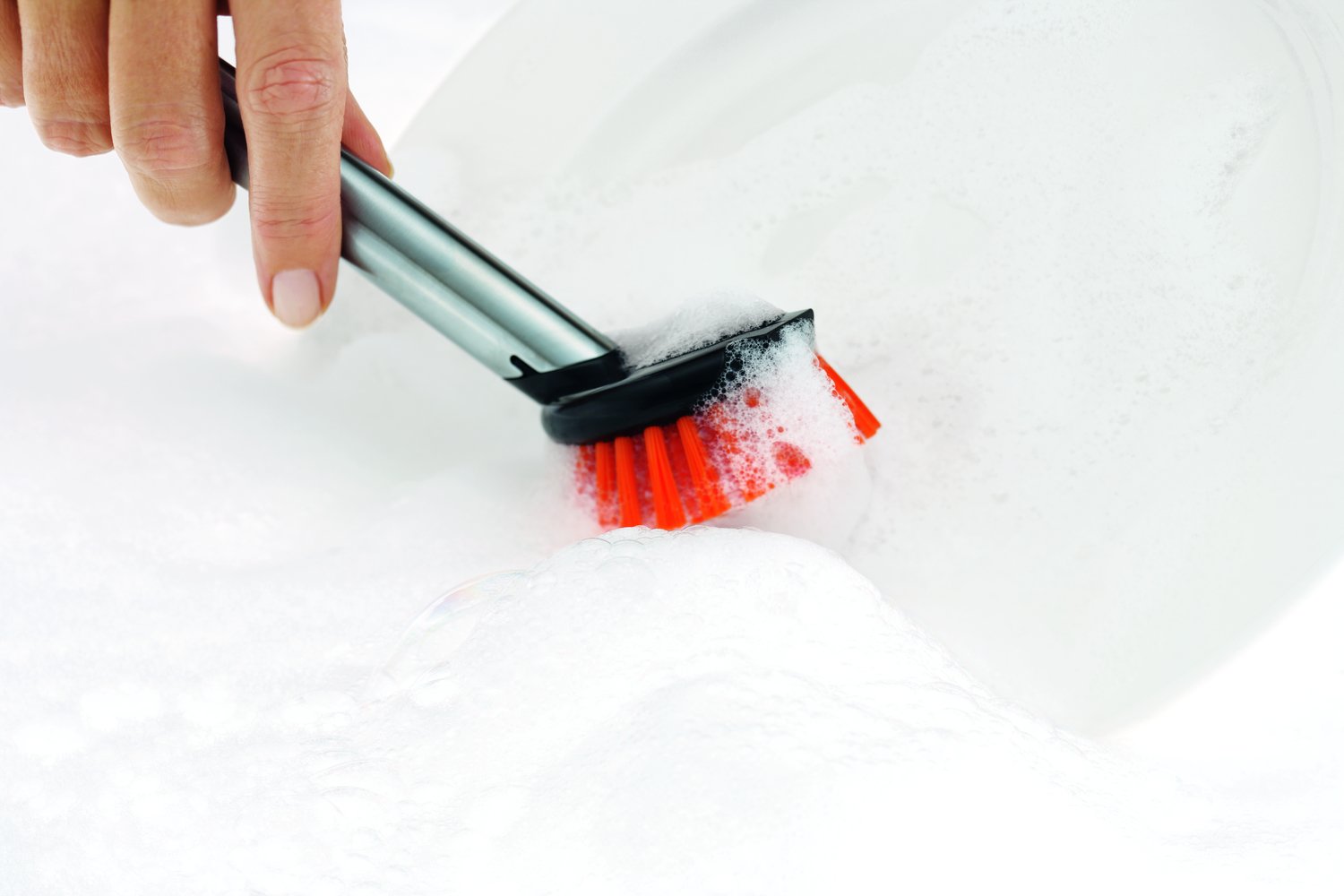 RÖSLE 12808 - Cleaning brush (Black, Orange, Stainless steel, Polyester), Silver, 23.5 x 5.5 x 5.5 cm - Image 2