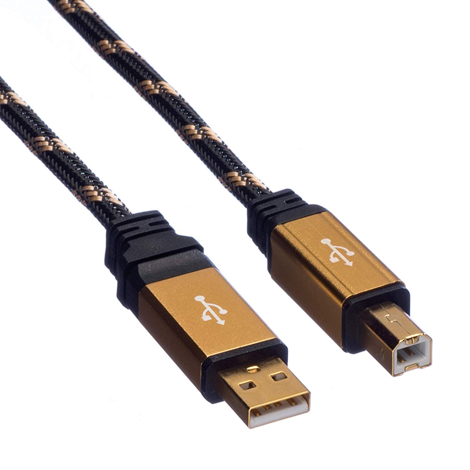 Roline GOLD USB 2.0 Cable USB 2.0 Hi-Speed cable A - B M/M 3 m, 3m, Black, Gold - Image 3