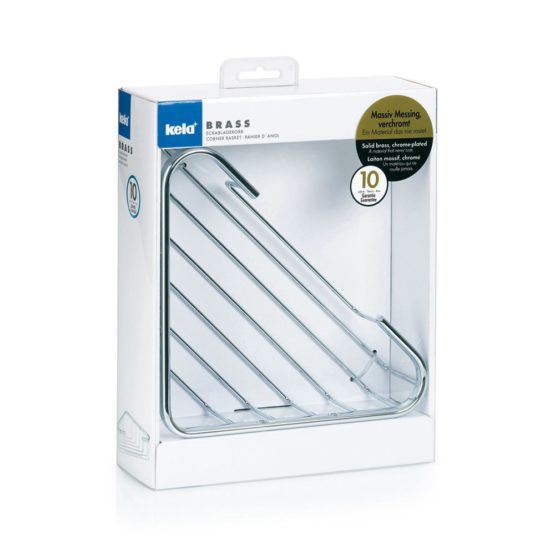 kela Corner basket chromed Brass, Metal, 24.5 x 18.5 x 6 cm - Image 4