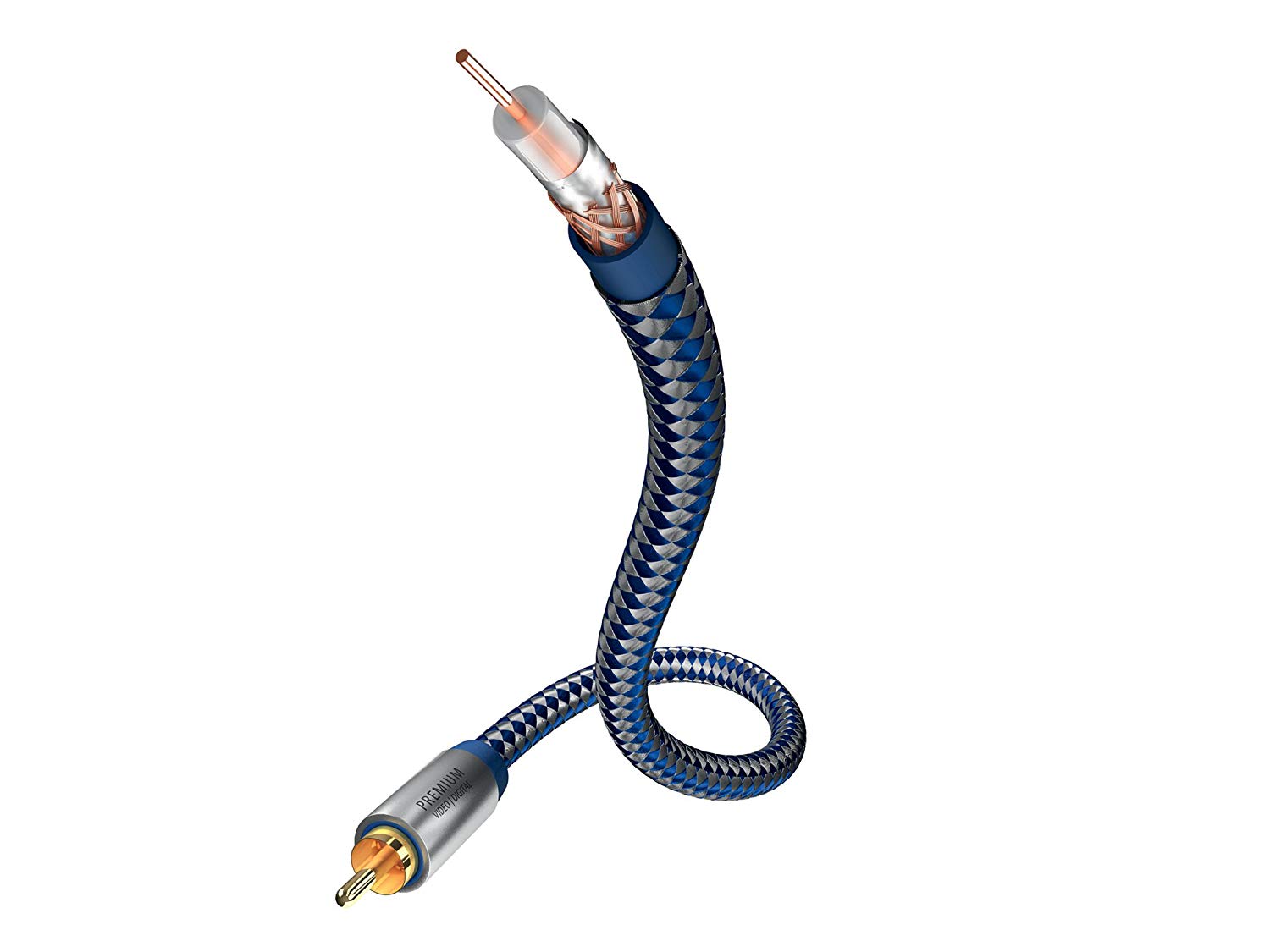 In-akustik Premium II Audio Coaxial Digital Cable 1 m, blue