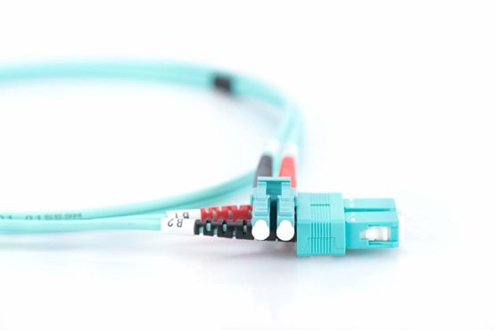 Digitus FO patch cable OM3-5 m LC to SC fiber optic cable - LSZH - Duplex Multimode 50/125µ - 10 GBit/s - Turquoise - Image 2