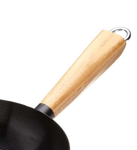 KitchenCraft World of Flavours 25 cm Non Stick Wok for Induction Hob, Suitable for All Heat Sources, Carbon Steel, Medium - Image 2