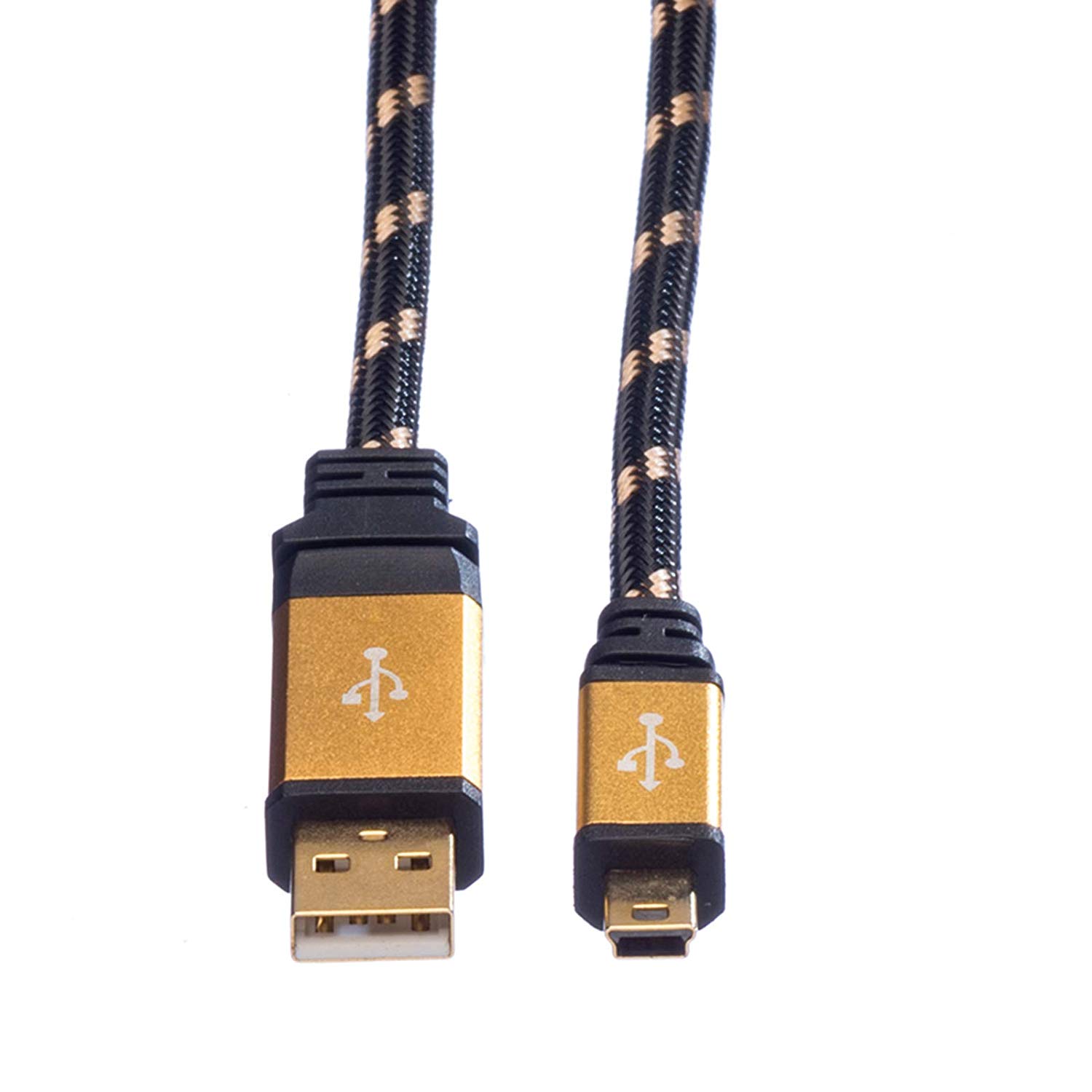 ROLINE Gold Type A Mini USB 2.0 Cable 5-Pin 3 m, Black, Gold, 3m - Image 2
