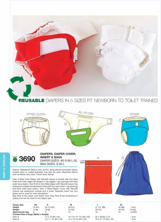 KWIK-SEW PATTERNS K3685OSZ Size 28 x 52-inch Crib Comforter/Skirt/Fitted Sheet/Bumper Pad and Diaper Stacker, Pack of 1, White, S-M-L-XL-XXL - Image 4