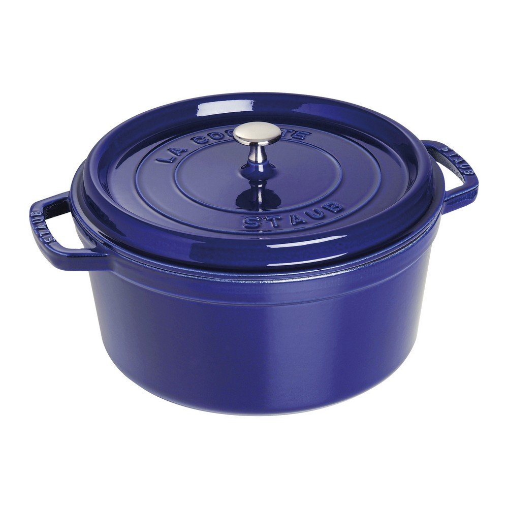 STAUB Cast Iron Roaster/Cocotte, Round, Dark Blue, 28 cm, 6.7 L, 28cm