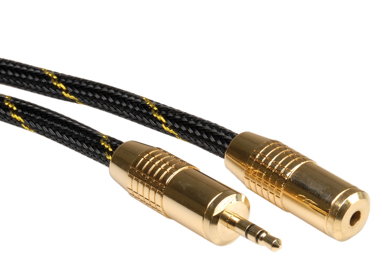 Roline 2.5m Male to Female Gold 3.5mm Audio Extension Cable, multicoloured - Image 2