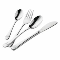 Amefa 43100G0006A40 Child's Cutlery 4-Piece in Gift Packaging Teddy Bear Design 18/10 Polished Stainless Steel