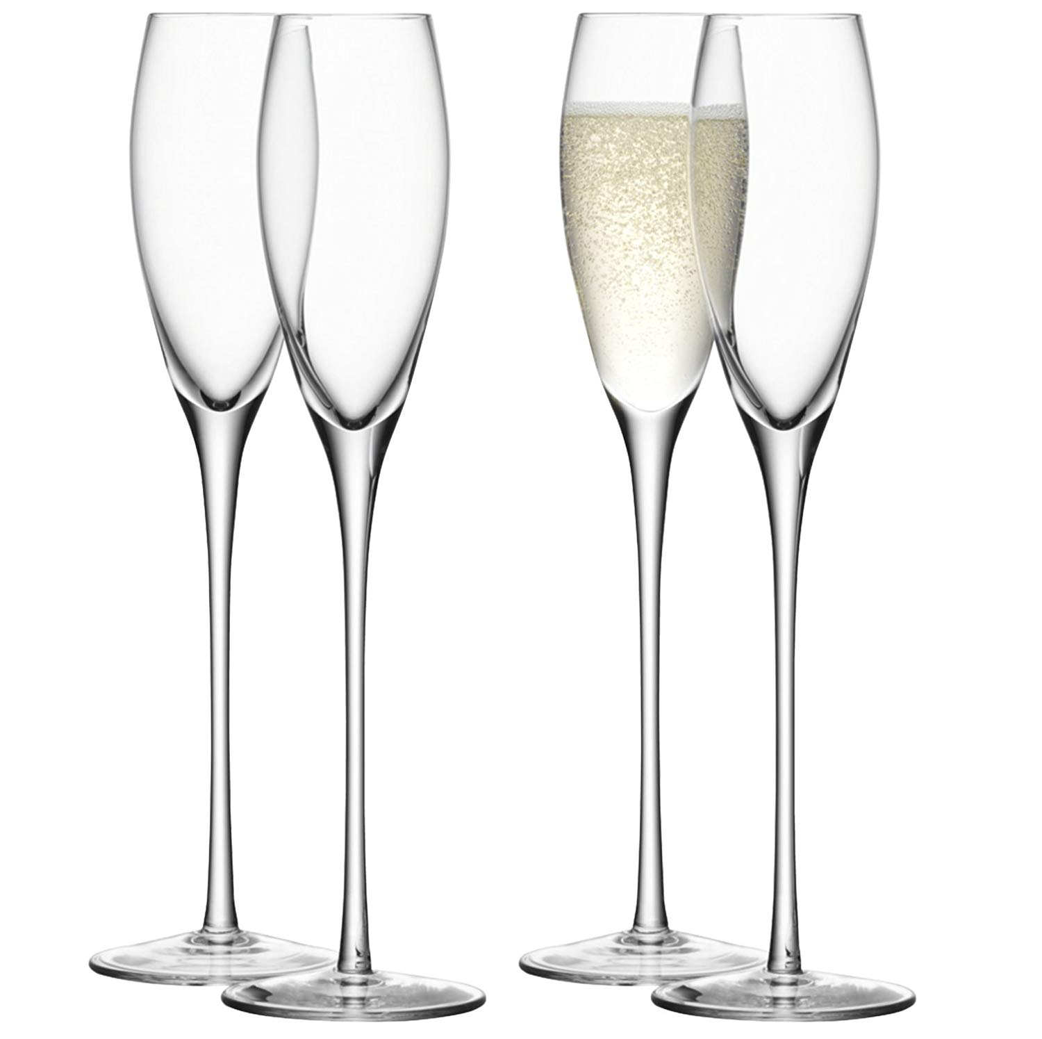 LSA Wine Champagne Flute 160ml Clear, Champagne Glasses, 4 Count (Pack of 1)
