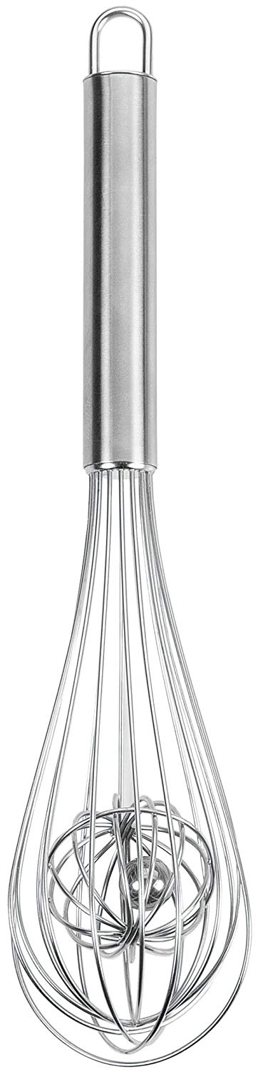 Fackelmann Nirosta Inox 40458 Egg Whisk with Rolling Ball and Suspension Loop Stainless Steel, Silver, 26 x 6.5 x 6.5 cm