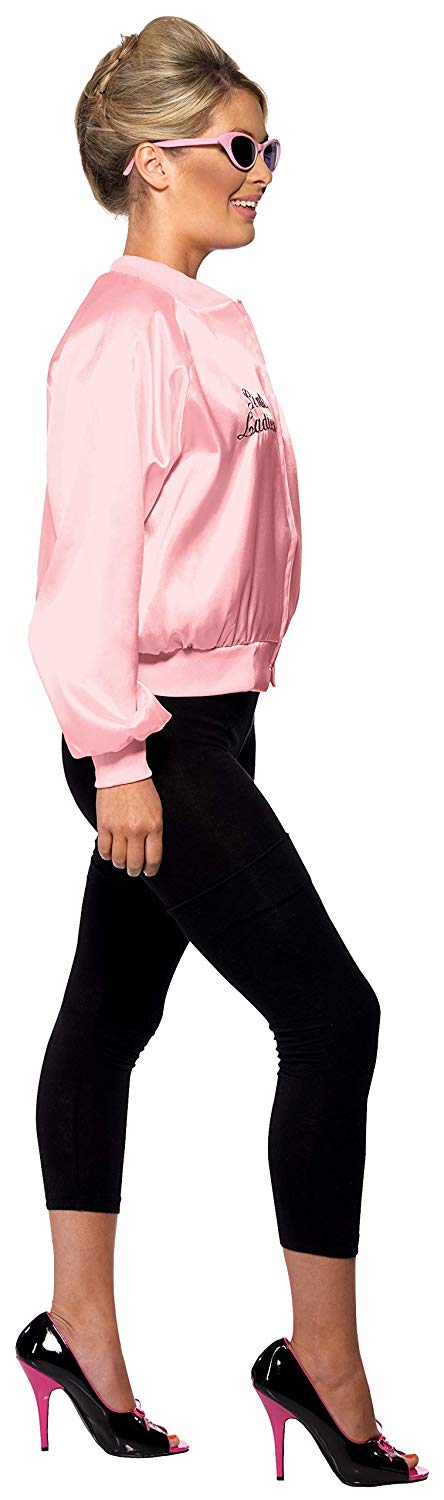 Smiffys Grease Pink Ladies Jacket for Women Pink Jacket with Embroidered Logo, Officially Licensed - Image 3