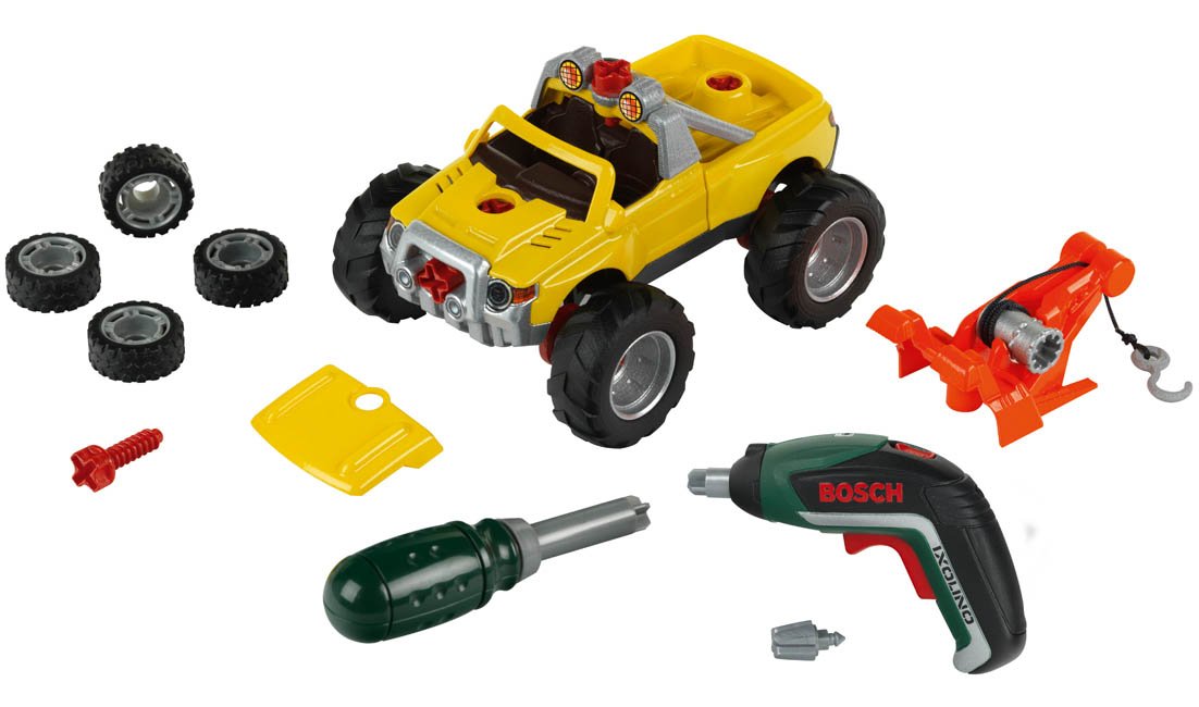 Theo Klein 8689 Bosch Truck Set I Truck can be assembled in 3 different ways I With battery-powered Ixolino I Dimensions: 18.5 cm x 13.5 cm x 10 cm I Toy for children aged 3 years and up