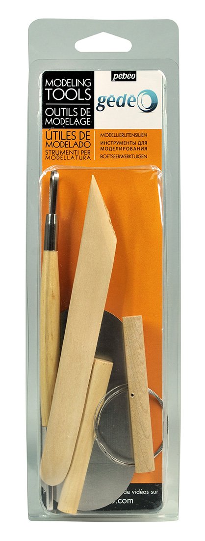 Pébéo Gédéo 4 Clay Modelling Tools - Loop Tool, Wooden Modelling Tool, Rib & Cutting Wire - Pottery and Sculpture Kit - Wood & Metal - Image 2