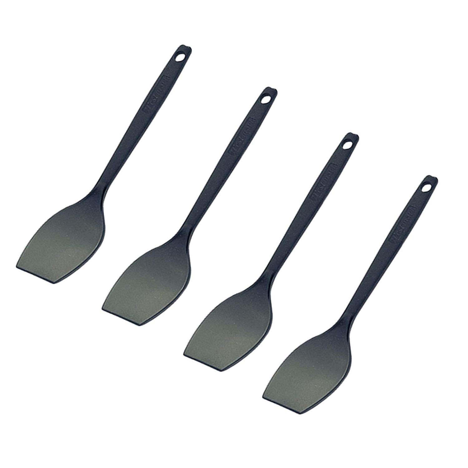 Westmark Set of 4 Raclette Scrapers, Mini spatulas, Length: 16.6 cm, Plastic, Gourmetta, Black, 20452270