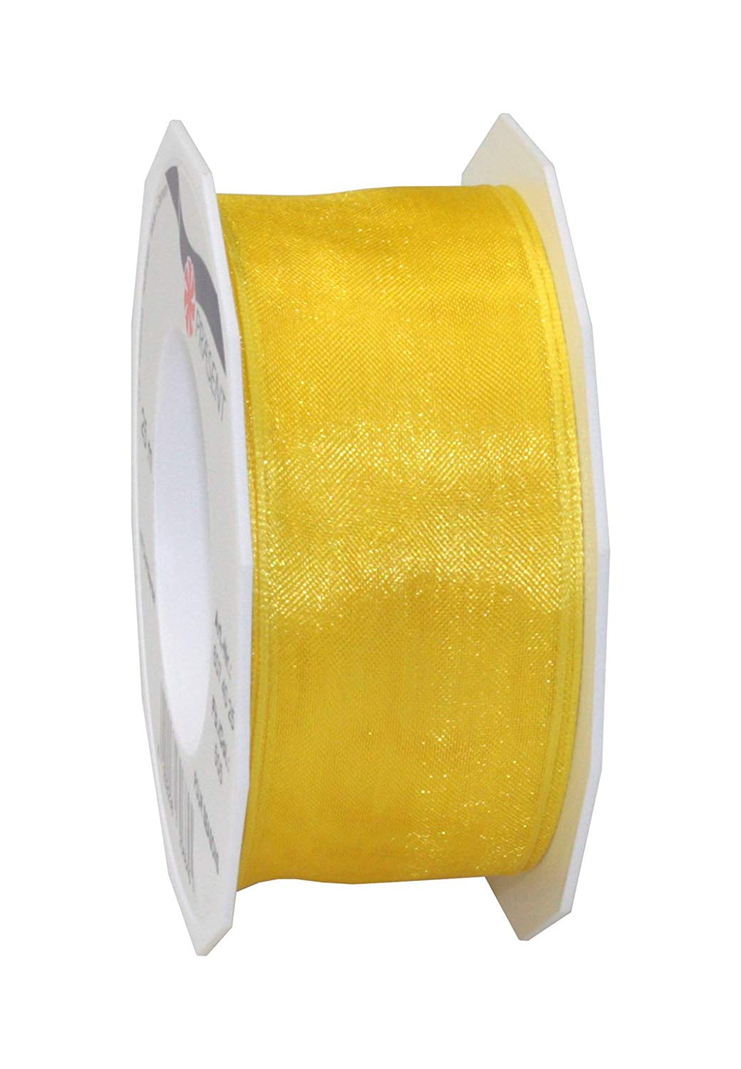 PRÄSENT - Four Seasons Organza wired edge Ribbon Yellow 40 mm width, 25 m length, Light Pink, 40mm - 25m