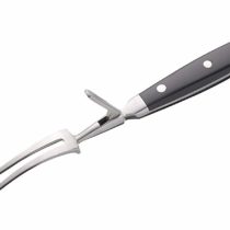 MasterClass KCMCGUARD Stainless Steel Carving Fork with Guard, 28 cm (11"), Black