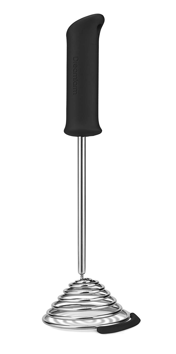 Dreamfarm Smood One-Handed Press Stainless-Steel Spring Coil Vegetable and Potato Masher with Soft Grip