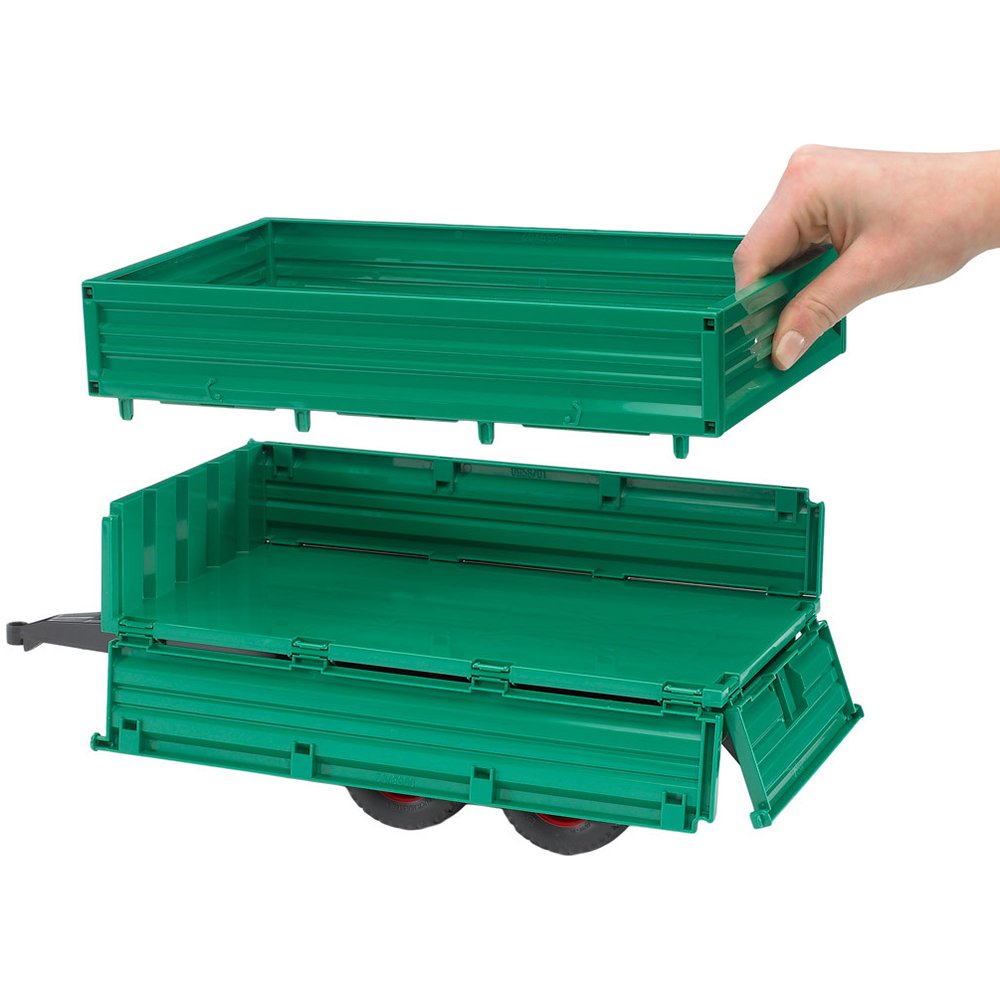 Bruder Tipping Trailer with Removable Top, 1:16 Scale Durable Farm Vehicle Accessory - Image 2