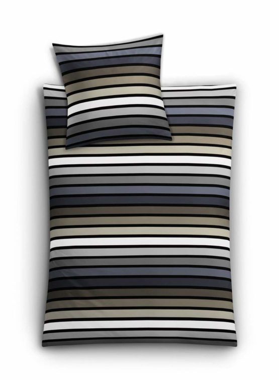 Kleine Wolke"Rimini” Bedding Duvet Cover Set, mako satin, taupe, 135 x 200 cm