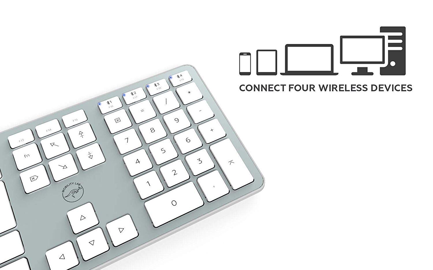 Mobility Lab Wireless Design Touch Keyboard for Mac, White - Image 3