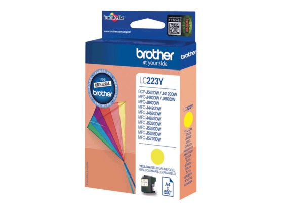 Brother LC-223Y Inkjet Cartridge, Yellow, Single Pack, High Yield, Includes 1 x Inkjet Cartridge, Brother Genuine Supplies - Image 2