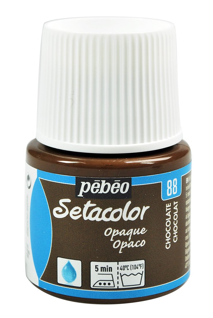 PEBEO Setacolor Opaque Fabric Paint 45-Milliliter Bottle, Chocolate,Chocolate, 295-088, 45 ml (Pack of 1)